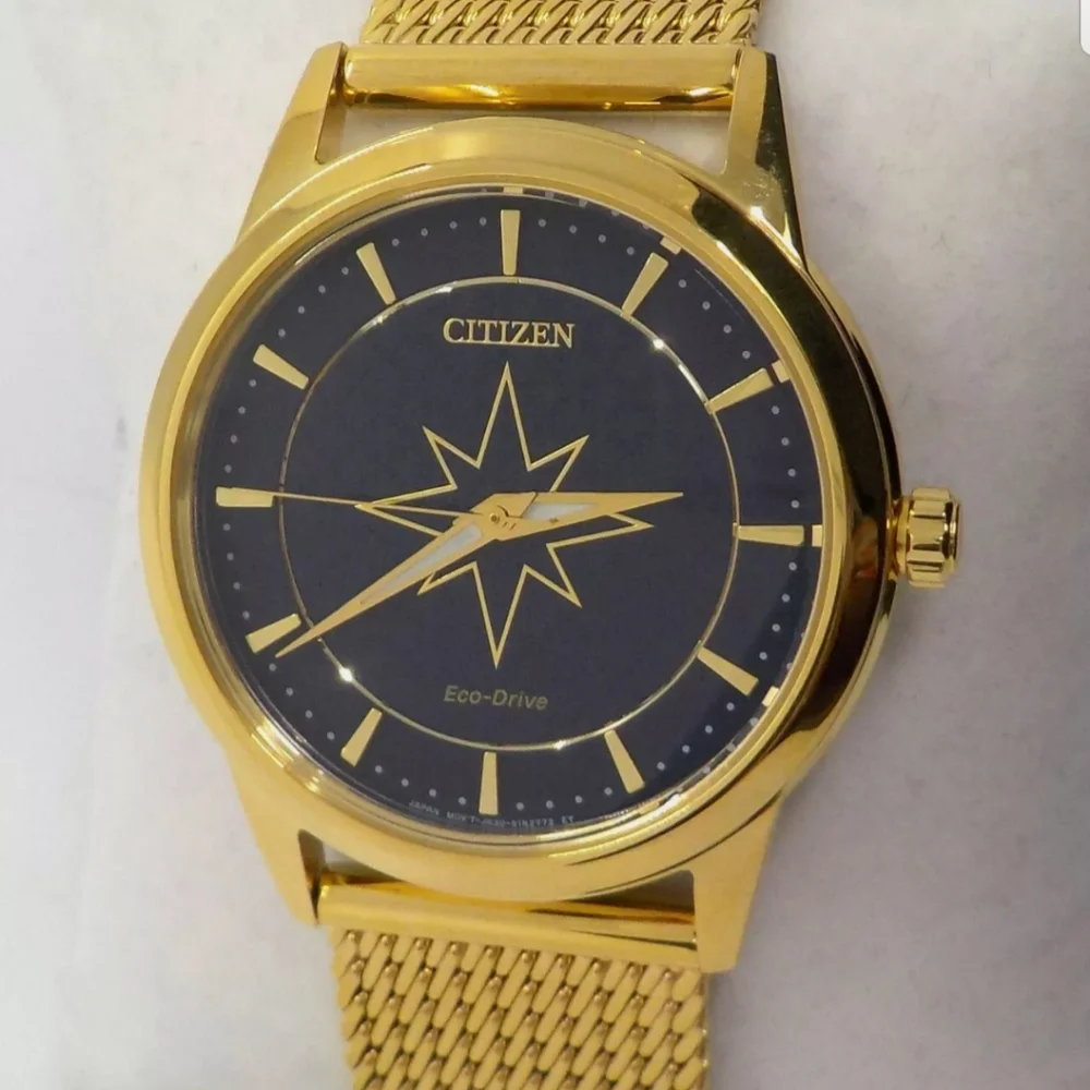 **NEW** Citizen Captain Marvel Unisex Gold Tone Stainless Steel Bracelet… - Picture 3 of 11